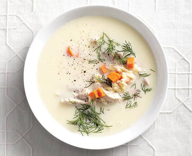 Soupe grecque au poulet et au citron