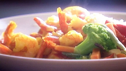 Crevettes sautées