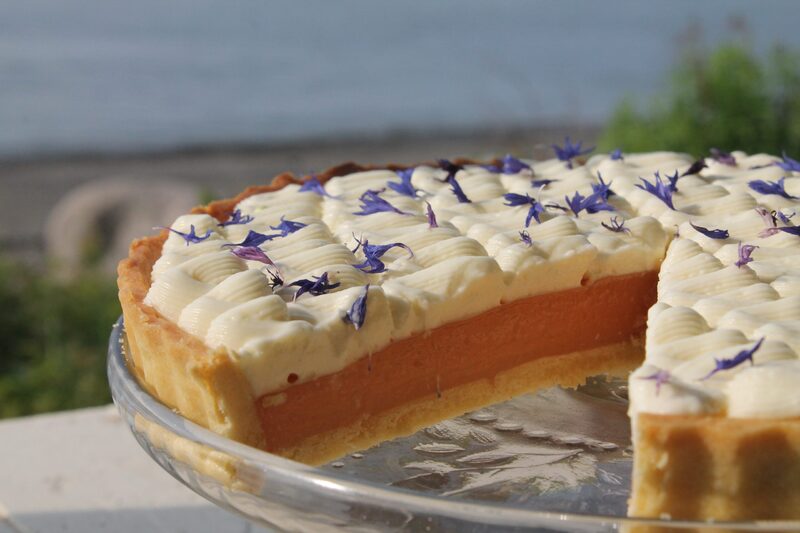 Rhubarb Tart with Honey Whipped Ganache