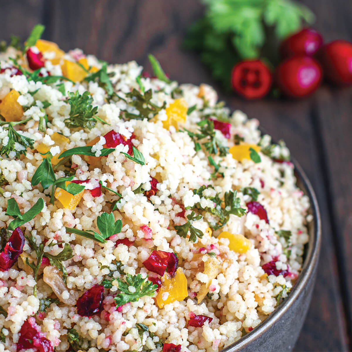 Salade de couscous, abricots et canneberges