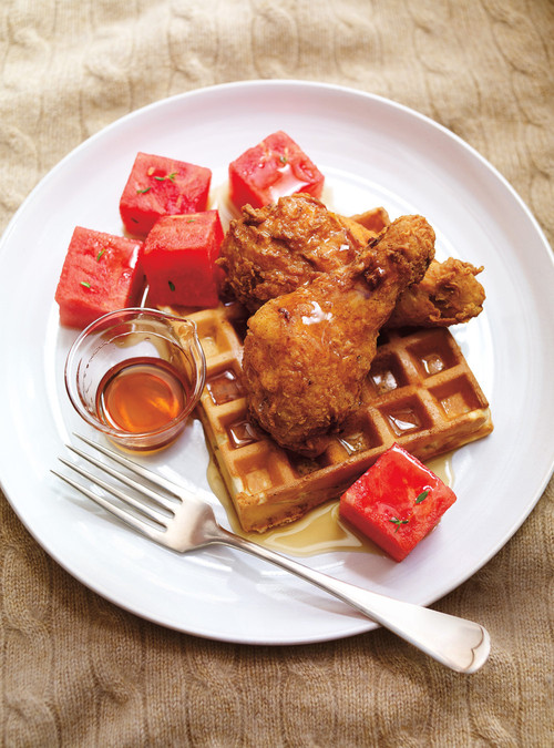 Poulet frit et gaufre