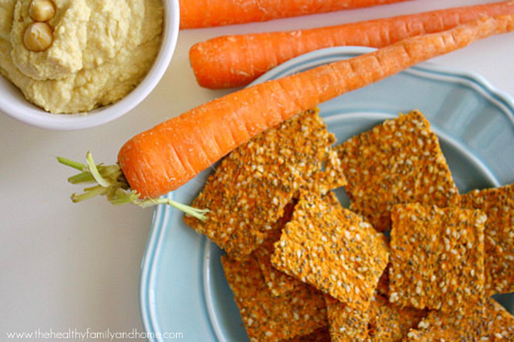 Craquelins crus aux carottes et au lin Vegan