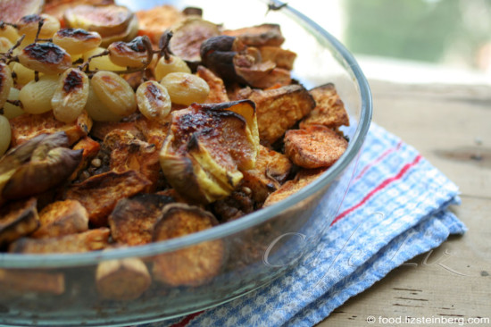 Casserole de sarrasin aux figues rôties et raisins